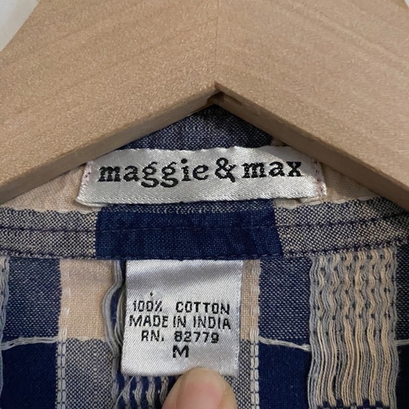 Maggie & Max Gingham/Checkered Heart Button Down MEDIUM - Picture 4 of 6
